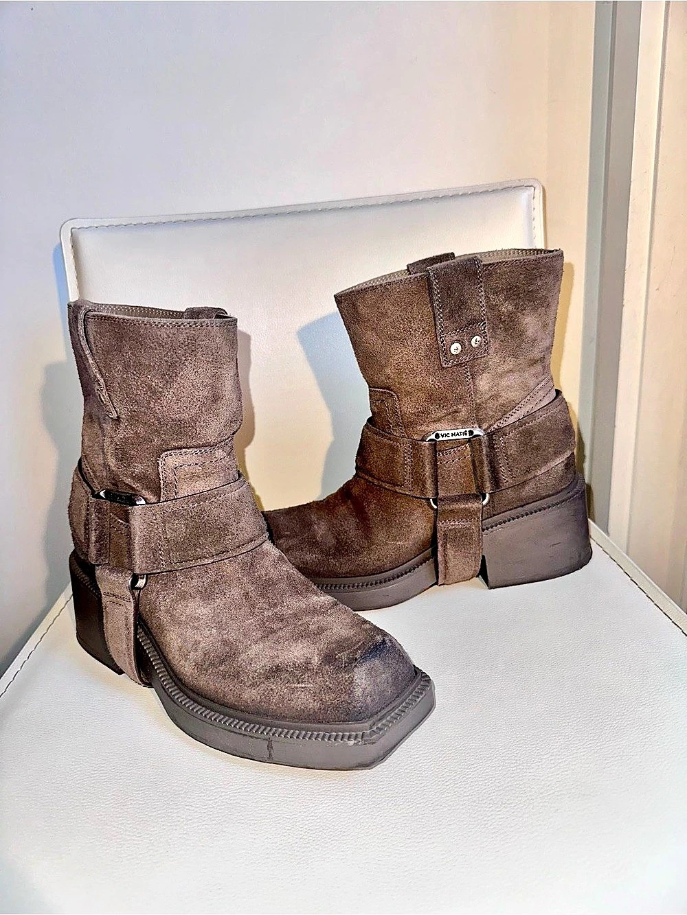 Vic Matié Ankle Suede Harness Boots 36